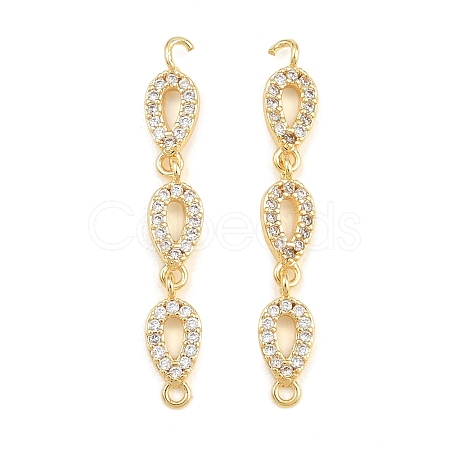Brass Micro Pave Clear Cubic Zirconia Connector Charms CU-CBAA6E8-12G-1