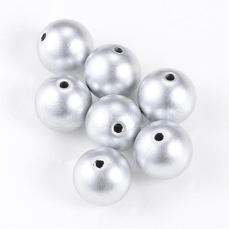 Matte Style Spray Painted Acrylic Beads ACRP-S669-6mm-01-1