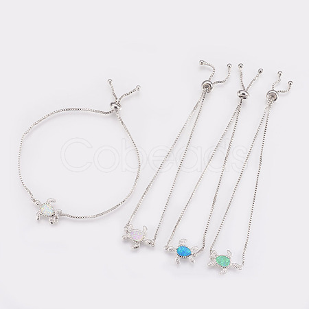 Adjustable Brass Bolo Bracelets BJEW-L618-02P-1