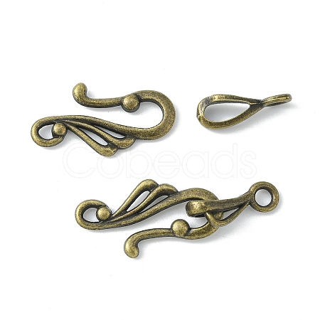 Tibetan Style Hook and Eye Clasps MLF1157Y-NF-1