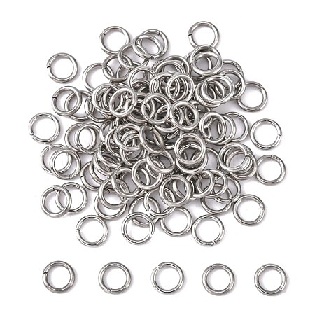 Tarnish Resistant 304 Stainless Steel Open Jump Rings STAS-Q186-02-6x1mm-1