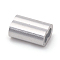 Aluminum Slide Charms/Slider Beads, Rectangle, Silver Color Plated, 9x6x4mm, Hole: 4x2mm