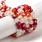 Glass Beads Strands, Faceted, Rondelle, Tomato, 8x6mm, Hole: 1mm, about 65~68pcs/strand, 15.7~16.1 inch(40~41cm)