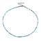 Bling Glass Beaded Necklace for Women, Turquoise, 16.93 inch(43cm)