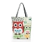 Polyester Printed Shoulder Bags, Rectangle, Owl, 37x35x8cm