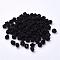 Polyester Weave Beads, Round, Black, 6x5mm, Hole: 4mm, about 200pcs/bag