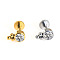 316L Surgical Stainless Steel & G23 Titanium Crystal Rhinestone Labrets for Women Men, Stainless Steel Color, 8mm, Pin: 1.2mm