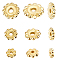 Beebeecraft 15Pcs 3 Size Sterling Silver Spacer Beads, Flower, Real 18K Gold Plated, 4.5~7.5x1.5mm, Hole: 0.8~1.6mm, 5Pcs/style