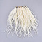 Ostrich Feather Tassel Big Pendant Decorations, with Brass Findings, Golden, Cornsilk, 130~170x4mm, Hole: 1.6mm