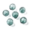 Transparent Glass Beads, Faceted, Round, Dark Cyan, 14x13.5x14mm, Hole: 1.6mm