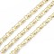 Bullet Shape Alloy Link Chains, with Spool, Cadmium Free & Nickel Free & Lead Free, Unwelded, Real 18K Gold Plated, 12x6x5.5mm, about 32.81 Feet(10m)/Roll