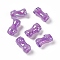 UV Plating Rainbow Iridescent Acrylic Beads, Bamboo Stick, Medium Orchid, 24.5x13x11.5mm, Hole: 3mm