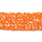 Transparent Electroplate Glass Beads Strands, Pearl Luster Plated, Faceted, Bicone, Orange Red, 4x4mm, Hole: 0.8mm, about 82~85pcs/strand, 30.5~31cm