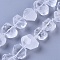 Natural Quartz Crystal Beads Strands, Rock Crystal, Faceted, Nuggets, 9~15x15~21x8~14mm, Hole: 0.8mm, about 24pcs/strand, 15.4 inch(39.2cm)