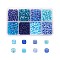 1 Box Mixed 6/0 Glass Seed Beads Round  Loose Spacer Beads, Blue, 4mm, Hole: 1mm, about 1900pcs/box