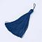 Nylon Tassel Big Pendants, Marine Blue, 105x11mm