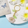 Flower Acrylic Imitation Gemstone Pendant Keychain KEYC-JKC00692-03-3