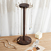 Round Wood Jewelry Necklace Display Organizer Hanging Tower Rack NDIS-WH0017-05-4