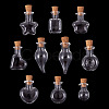 10Pcs 10 Styles Mini High Borosilicate Glass Bottle Bead Containers BOTT-TA0001-01-4
