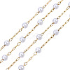 ABS Plastic Pearl Round Beaded Chains CHS-N003-16-3