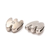 Letter Slider Beads for Watch Band Bracelet Making X-ALRI-O012-W-NR-2