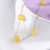 304 Stainless Steel Cat Eye Round Beads Handmade Chain Necklaces for Women NJEW-C073-01P-03-2