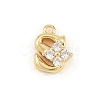 Brass Micro Pave Clear Cubic Zirconia Charms KK-Z151-18G-S-1