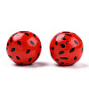 Printed Natural Wooden Fruit Beads WOOD-T021-105-3