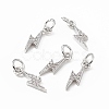 Brass Micro Pave Cubic Zirconia Charms KK-E068-VB223-4
