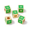 Rack Plating Brass Enamel Beads KK-B060-04G-02H-3