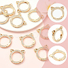 10Pcs Zinc Alloy Crystal Rhinestone Spring Gate Rings FIND-SC0019-51B-3