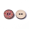 Printed Poplar Wood Buttons WOOD-D021-01A-2