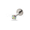 G23 Titanium Alloy Cubic Zirconia 17 Gauge Flat Round Threadless Labrets WG94BD7-22-1