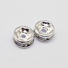 Rack Plating Rondelle Brass Grade A Rhinestone Spacer Beads RB-D301-09S-2