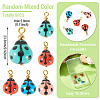 5Pcs Handmade Porcelain Pendants PALLOY-TAC0293-4