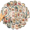 Retro PVC Self-Adhesive Floral Stickers X-STIC-PW0020-09-2