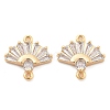 Brass Clear Cubic Zirconia Connector Charms KK-G516-08G-1