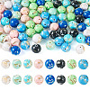 80Pcs 8 Colors Assembled Synthetic Stone and Trochus Shell Beads G-TA0002-31A-1