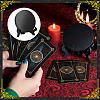 Flat Round Natural Obsidian Display Decorations with Base DIY-WH0899-877-4