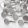 Tarnish Resistant Flat Round Tray Smooth Surface 304 Stainless Steel Leverback Earring Findings STAS-R065-66-1
