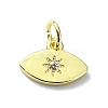 Eye Theme Brass Micro Pave Cubic Zirconia Charms KK-H475-58G-04-1