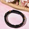 Natural Tiger Eye & Glass Round Beaded Bracelets BJEW-G732-01B-3