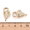 Brass Pave Clear Cubic Zirconia Lobster Claw Clasps KK-T075-73G-3