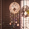 Heart Natural Gemstone Chips Hanging Suncatchers RN-CBA387D-04G-01-1