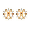 Brass Micro Pave Clear Cubic Zirconia Stud Earring Findings KK-S364-055-1