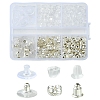 6 Styles Brass Bullet Clutch Bullet Clutch Earring Backs with Pad FIND-FS0003-08P-1