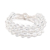 Natural Quartz Crystal Round Beaded Multi-strand Bracelets for Men Women BJEW-G743-02C-4