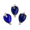 Cat Eye Faceted Teardrop Connector Charms G-B081-02P-2