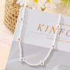 Bohemian Daisy Flower Glass Seed Beaded Necklaces with Alloy End Chains FS-WGC49A6-06-1