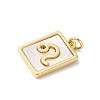 Brass Pave Natural White Shell Pendants KK-S522-09G-B-3